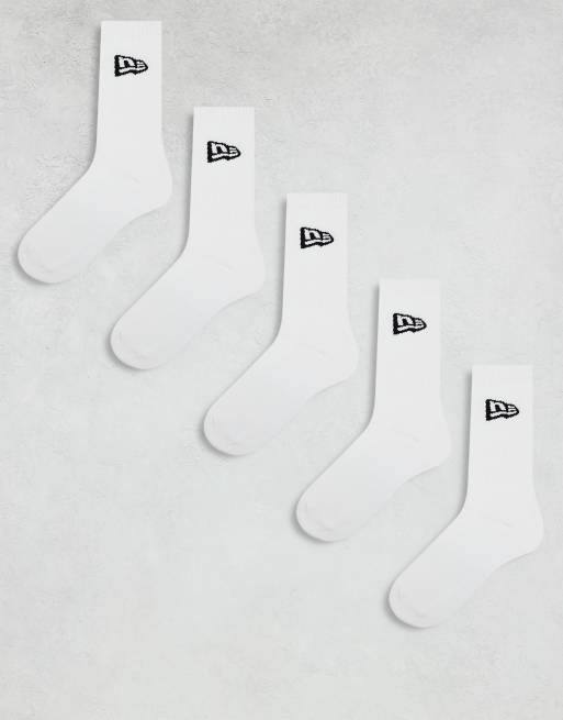 New Era – 5er-Pack Knöchelsocken in Weiß