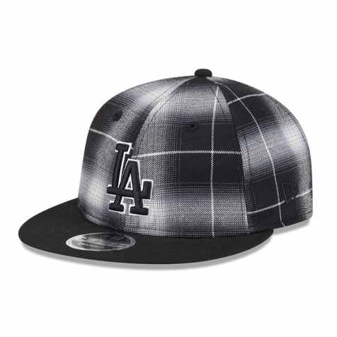 New Era - 9fifty - Casquette LA Dodgers à carreaux écossais - Noir - view 1