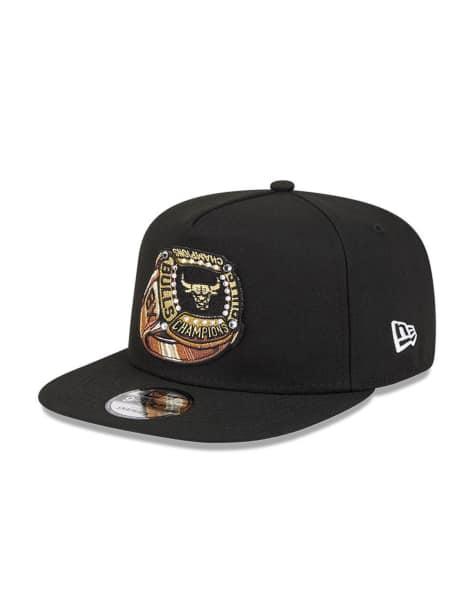 New Era – 9fifty – Czarna czapka z daszkiem z grafiką pierścienia i motywem Chicago Bulls - view 1