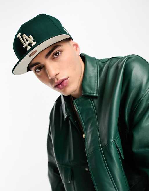 New Era LA Dodgers pinstripe hoodie in green exclusive to ASOS