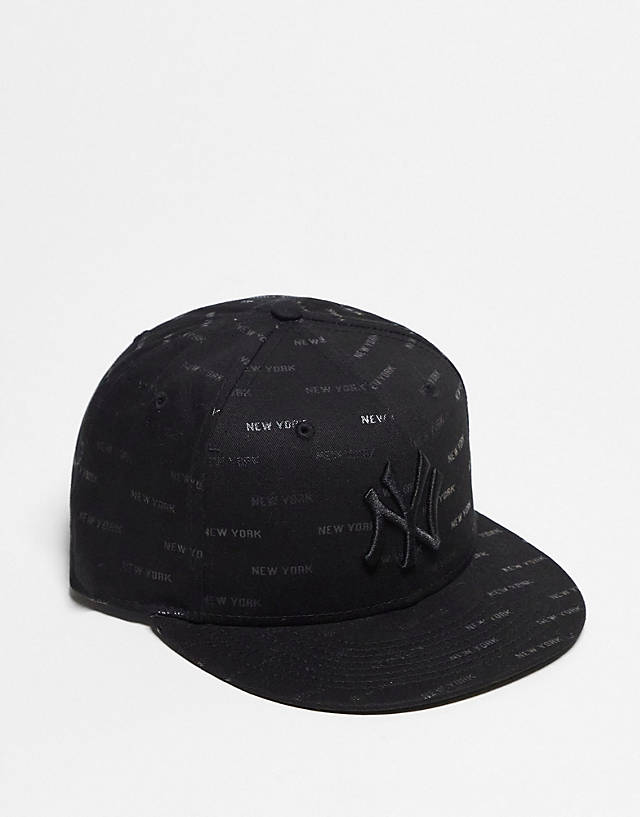 New Era - 9fifty new york yankees monogram cap in black