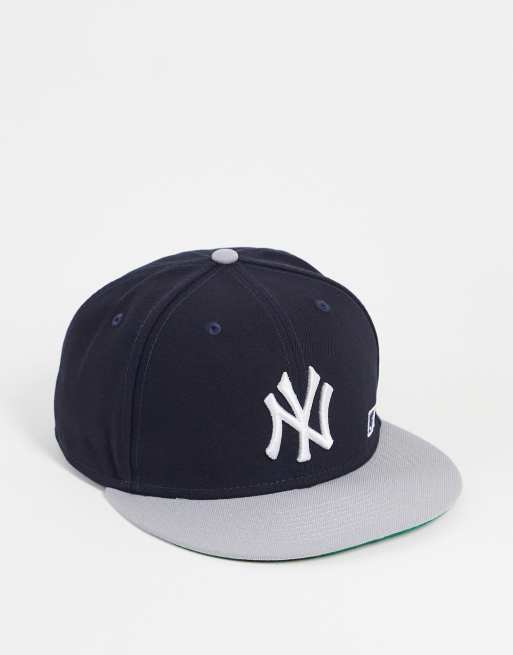 New Era Flat Brim 9FIFTY White on Black New York Yankees MLB Black Snapback  Cap