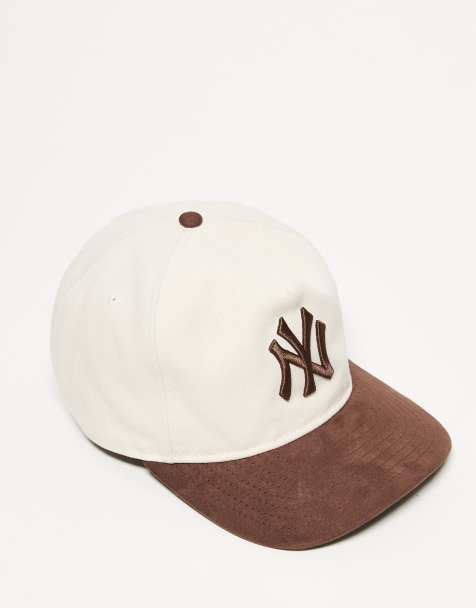 New Era - 9Fifty - NY Yankees - Cremefarvet/brun kasket i lærred med kontrastfarvet ruskindsskygge - view 1
