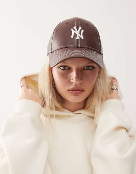 New Era – 9forty – Brązowa poliuretanowa czapka z daszkiem z motywem NY Yankees i kontrastowymi szwami - view 1