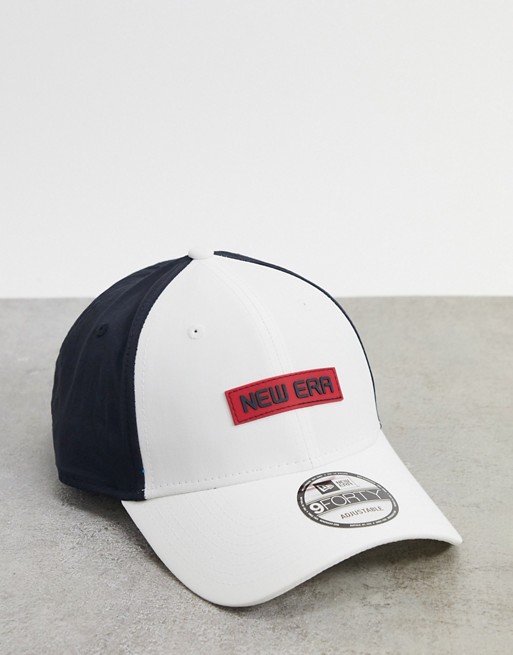 New Era 9Forty cap in white with contrast black panel