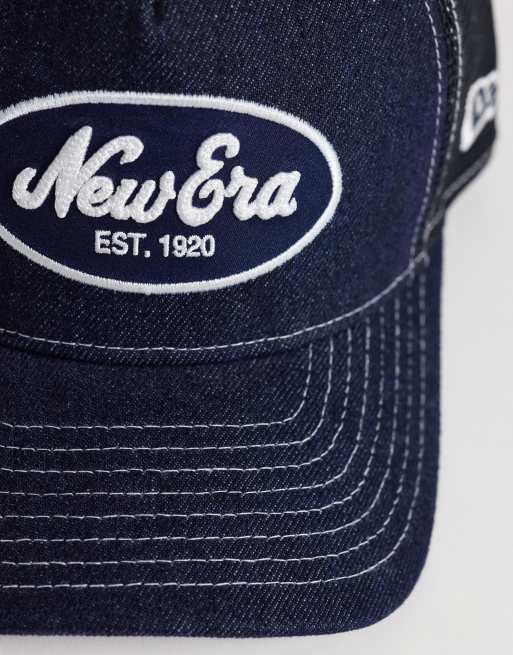 New Era - 9forty - Cappellino trucker da donna blu navy con toppa del logo, 2 di 3
