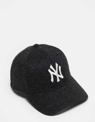 New Era - 9forty - Casquette en aspect laine melton avec logo NY Yankees - Noir