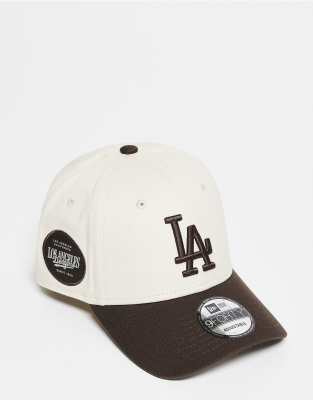 New Era - 9forty - Casquette LA Dodgers à visières contrastante marron - Beige-Multicolore