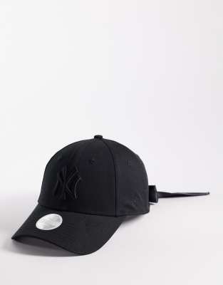 New Era - 9forty - Casquette NY Yankees pour femme avec naud - Noir