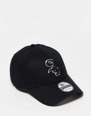 New Era 9forty chicago white sox unisex cap in black with contrast white logo - ASOS Price Checker