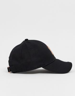 new era 9forty exclusive black cap with rose gold ny