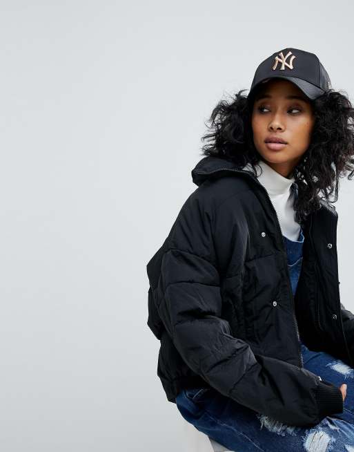 New Era – 9Forty – Exklusive Kappe in Schwarz mit NY-Aufschrift in Roségold