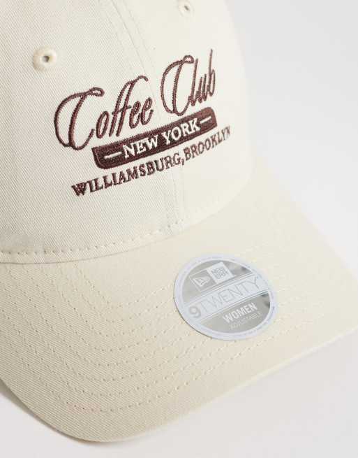 New Era - 9Forty - Gorra beis para mujer con texto "NY Coffee Club", 2 de 3