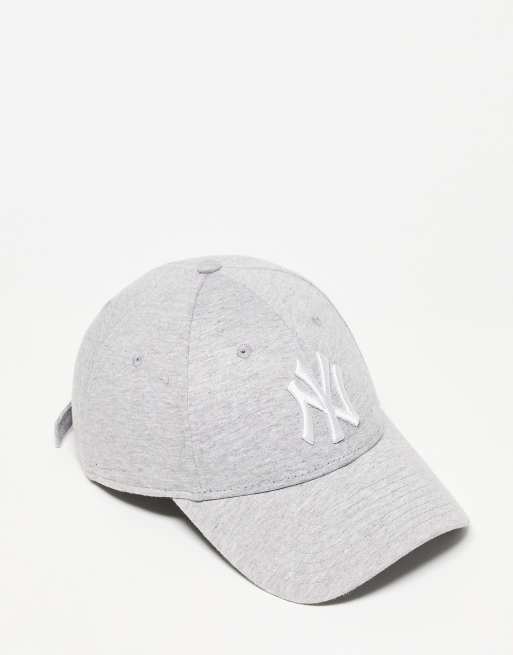New Era – 9Forty – Jasnoszara czapka z daszkiem unisex z dżerseju z białym motywem NY