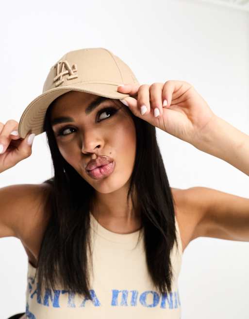 New Era 9forty LA cap in light peach