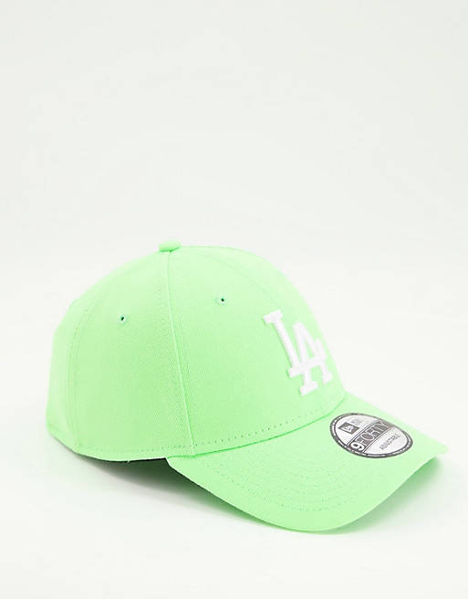 New Era 9forty LA dodgers cap in neon green