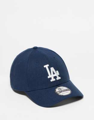 New Era - 9forty LA Dodgers - Kappe aus Leinen in Marineblau