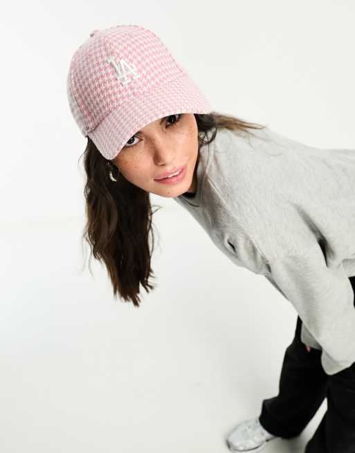 New Era – 9Forty LA Dodgers – Kappe in Rosa mit Hahnentrittmuster