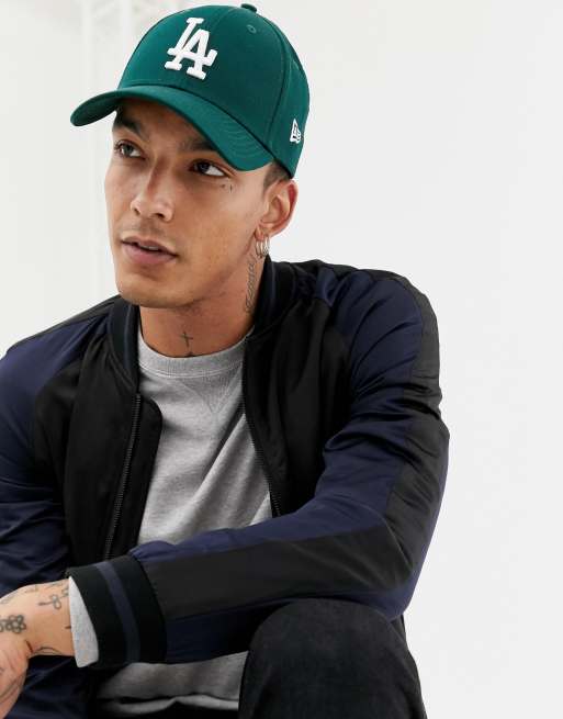 New Era LA Dodgers pinstripe hoodie in green exclusive to ASOS