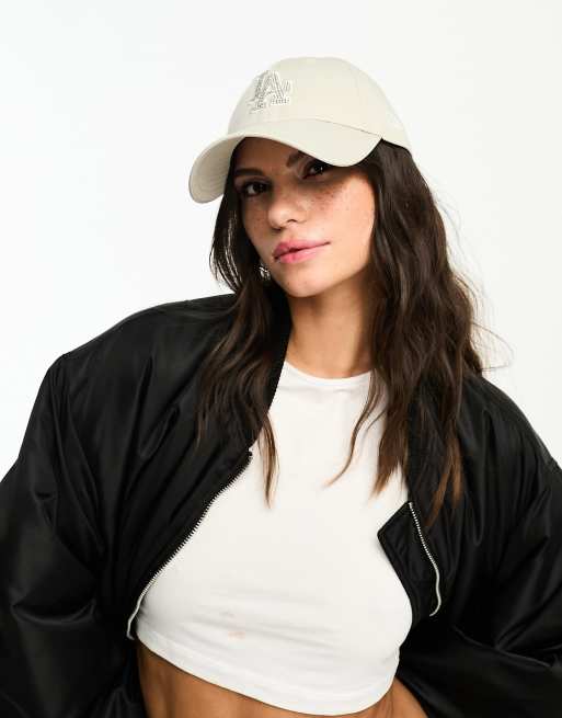 New Era - 9Forty LA Dodgers - Pet met siersteentjes in wit