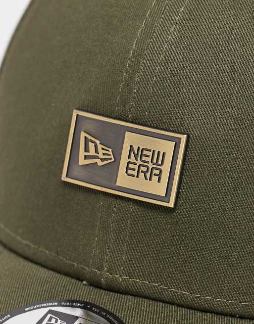 New Era 9Forty metal badge logo cap in khaki, 2 of 3
