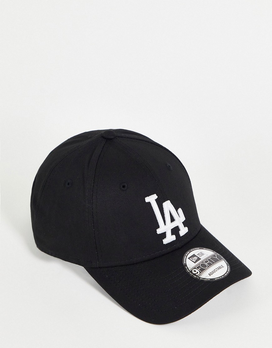 New Era 9forty MLB LA Dodgers cap in black and white