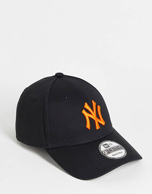 Men Caps & Hats/New Era 9FORTY NY Yankees cap in navy/orange 