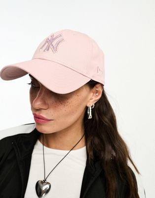 New Era 9Forty NY Yankees diamante cap in pink