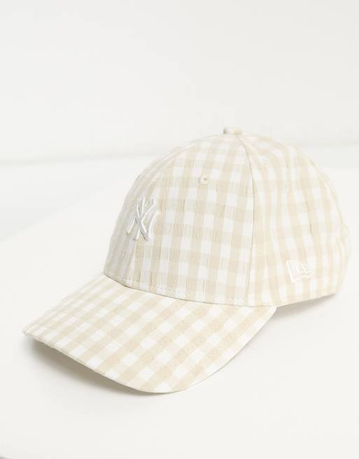 New Era – 9Forty NY Yankees – Kappe in Beige mit Karomuster, 4 von 4