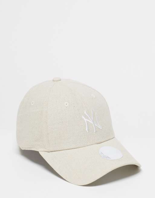  New Era 9forty NY Yankees linen cap in sand