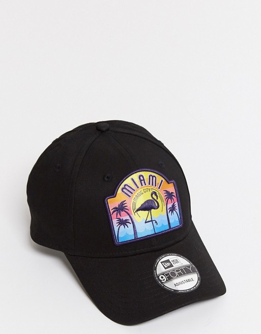 New Era 9forty patch cap in black