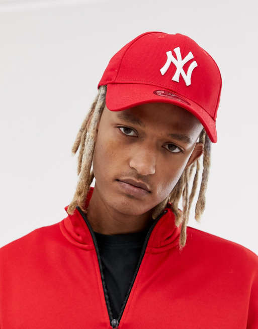 New Era 9Forty Röd justerbar keps med NY-logga