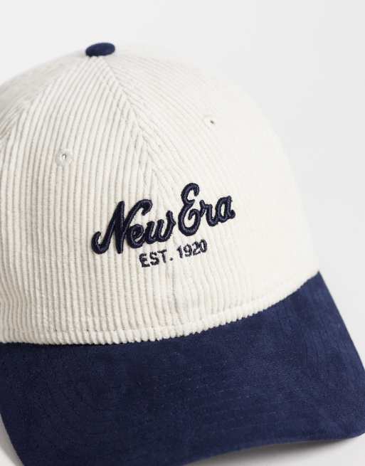 New Era 9forty slogan logo contrast peak cap in neutral/navy, 2 of 3