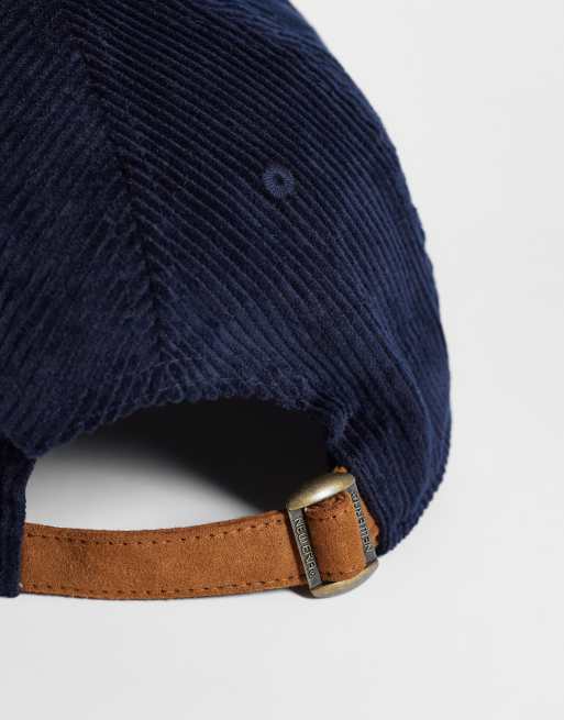 New Era 9forty slogan logo suede contrast peak cap in navy/brown, 3 of 3