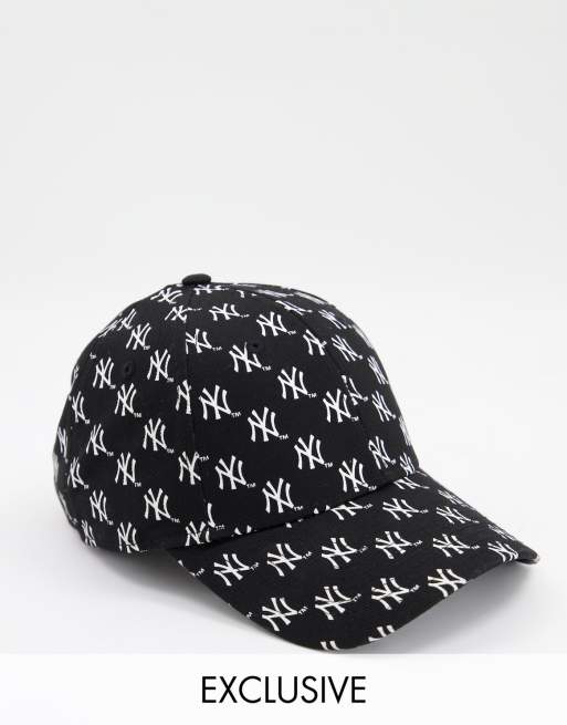 New Era – 9Forty – Svart keps med NY-monogrammönster, endast hos ASOS