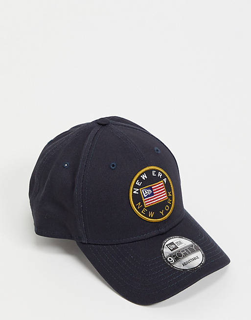 New Era 9FORTY US flag baseball cap in navy