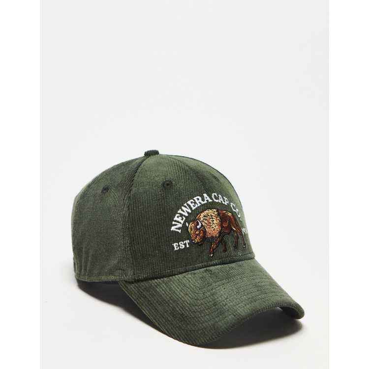 New Era 9Forty wildlife bull cord unisex cap in khaki
