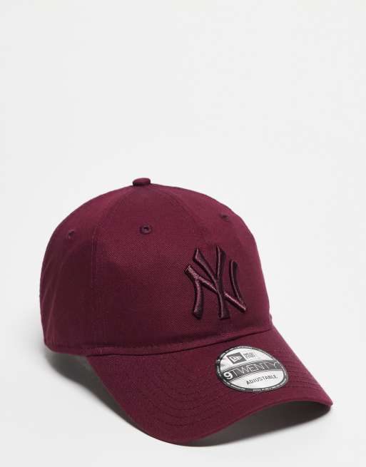 New Era – 9twenty – Bordowa nieusztywniana czapka z daszkiem z niekontrastowym logo NY Yankees