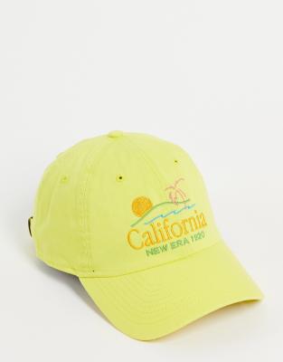 New Era 9Twenty California script unisex cap in yellow | ASOS