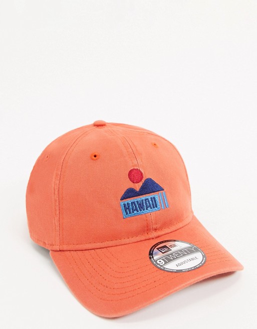 New Era 9TWENTY cap in orange with logo embroidery