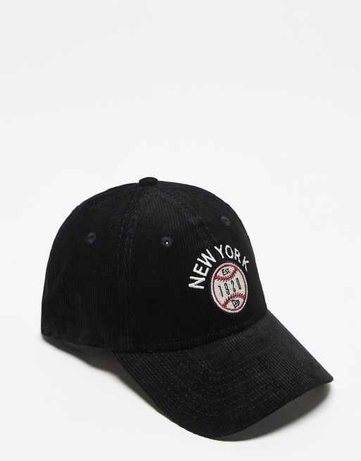 New Era - 9twenty - Cappellino con visiera nero in tessuto a coste con logo 