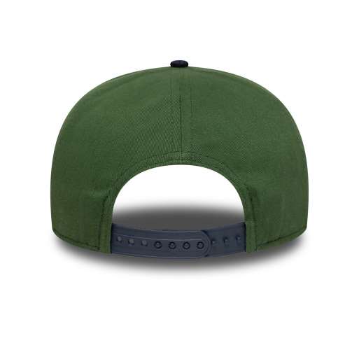 New Era - 9twenty - Cappellino verde con visiera in tessuto a coste blu a contrasto, 2 di 3
