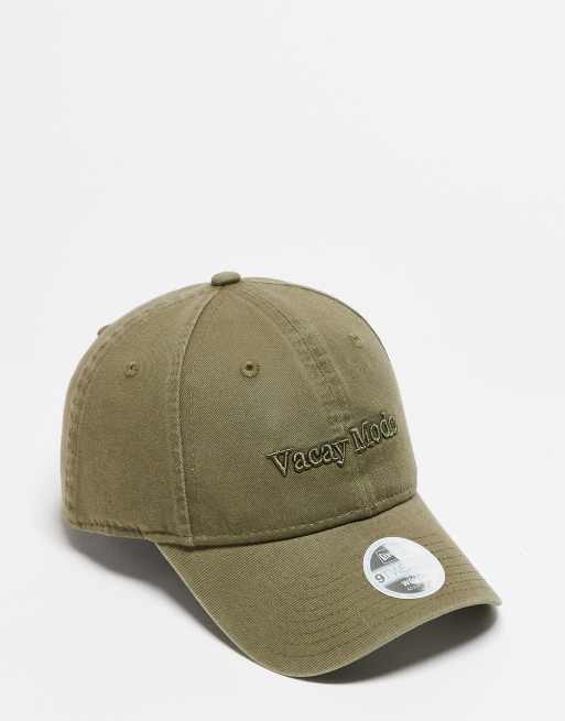 New Era - 9twenty - Casquette à inscription « Vacay Mode » - Vert délavé