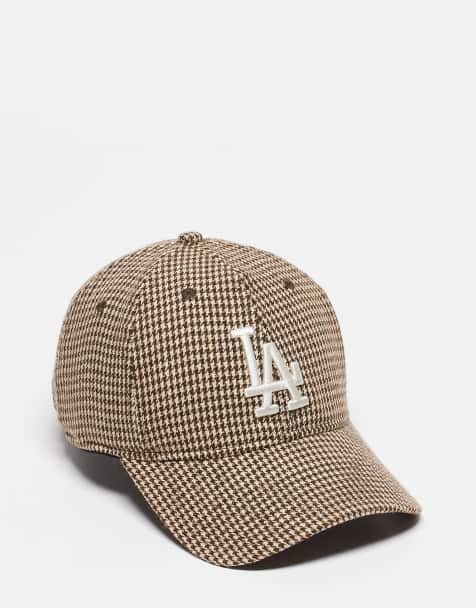 New Era - 9twenty - Casquette à motif pied-de-poule et logo LA Dodgers - Marron - view 1
