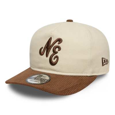 New Era - 9twenty - Casquette en velours côtelé à visière contrastante - Marron/beige-Multicolore