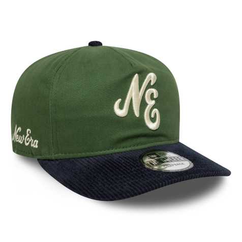 New Era 9twenty contrast cord peak cap in blue/green - view 1