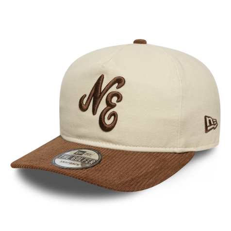 New Era 9twenty contrast cord peak cap in brown/beige - view 1
