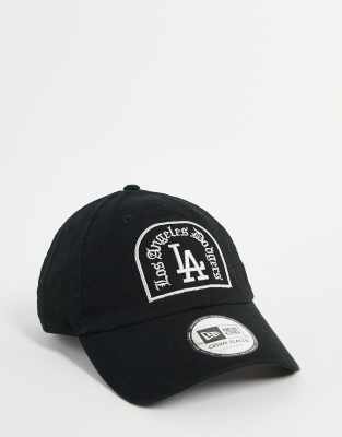 New Era 9Twenty LA Dodgers raw finish wash unisex cap in black - ASOS Price Checker