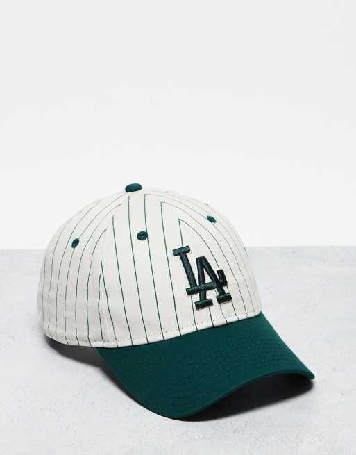New Era – 9Twenty LA Dodgers – Unisex-Kappe in Grün mit Nadelstreifen