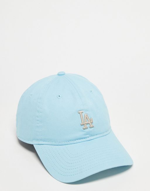 New Era 9Twenty Los Angeles Dodgers washed mini logo cap in blue
